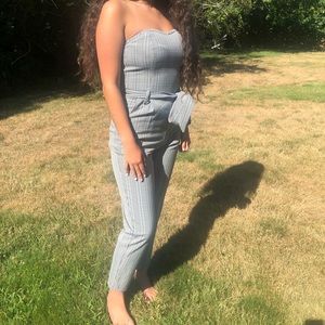 NUDE STRAPLESS JUMPSUIT